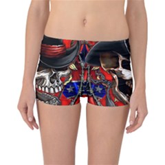Confederate Flag Usa America United States Csa Civil War Rebel Dixie Military Poster Skull Reversible Boyleg Bikini Bottoms by Ket1n9