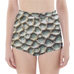 Ocean Pattern High-waisted Bikini Bottoms by Ket1n9