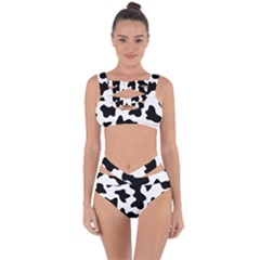 Animal-print-black-and-white-black Bandaged Up Bikini Set  by Ket1n9