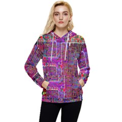 Technology Circuit Board Layout Pattern Women s Lightweight Drawstring Hoodie by Ket1n9