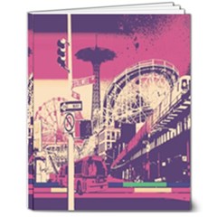 Pink City Retro Vintage Futurism Art 8  X 10  Softcover Notebook by Ket1n9