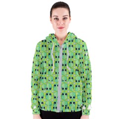 Alien Pattern- Women s Zipper Hoodie by Ket1n9