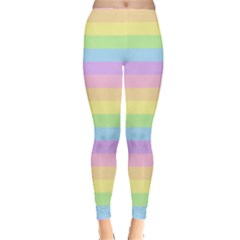 Cute Pastel Rainbow Stripes Everyday Leggings  by Ket1n9