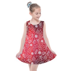 Christmas Pattern Red Kids  Summer Dress by Grandong