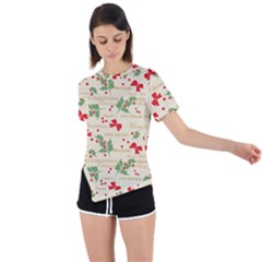 Christmas-paper-scrapbooking-- Asymmetrical Short Sleeve Sports T-shirt by Grandong