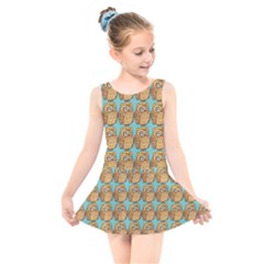 Owl Bird Kids  Skater Dress Swimsuit by Grandong