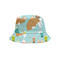 Welsh Corgi Boba Tea Bubble Cute Kawaii Dog Breed Bucket Hat (kids) by Grandong