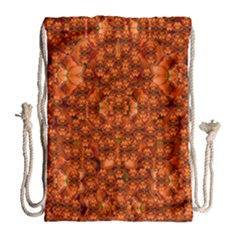 Floral Time In Peace And Love Drawstring Bag (large) by pepitasart