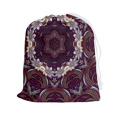 Rosette Kaleidoscope Mosaic Abstract Background Drawstring Pouch (2xl)