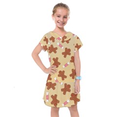 Gingerbread Christmas Time Kids  Drop Waist Dress by Pakjumat