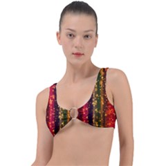 Back White Hearts Snowflakes Ring Detail Bikini Top by Pakjumat