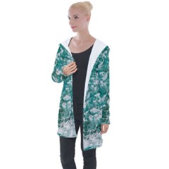 Blue Ocean Waves 2 Longline Hooded Cardigan by Jack14