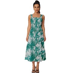 Blue Ocean Waves 2 Square Neckline Tiered Midi Dress by Jack14