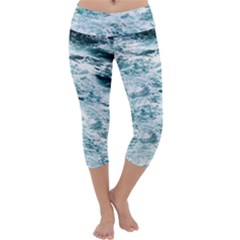 Ocean Wave Capri Yoga Leggings by Jack14