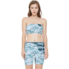 Ocean Wave Stretch Shorts And Tube Top Set by Jack14