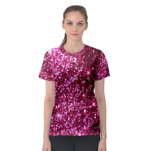 Pink Glitter Women s Sport Mesh T-shirt by Amaryn4rt