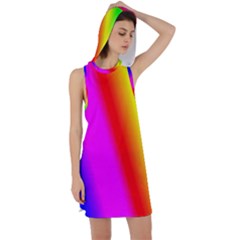 Multi-color-rainbow-background Racer Back Hoodie Dress by Amaryn4rt