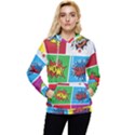 Pop Art Comic Vector Speech Cartoon Bubbles Popart Style With Humor Text Boom Bang Bubbling Expressi Women s Lightweight Drawstring Hoodie View1