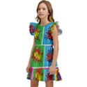 Pop Art Comic Vector Speech Cartoon Bubbles Popart Style With Humor Text Boom Bang Bubbling Expressi Kids  Winged Sleeve Dress View2