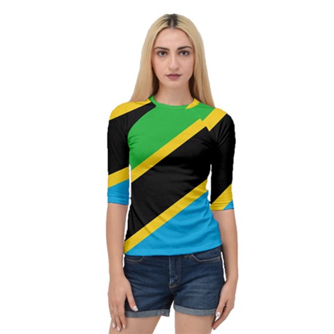 Flag Of Tanzania Quarter Sleeve Raglan T-shirt by Amaryn4rt