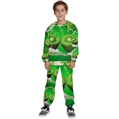 Kiwi Fruit Vitamins Healthy Cut Kids  Sweatshirt Set by Amaryn4rt