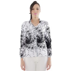 Fractal Black Spiral On White Women s Windbreaker by Amaryn4rt