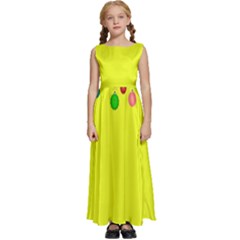 Christmas-bowls-garland-decoration Kids  Satin Sleeveless Maxi Dress by Amaryn4rt