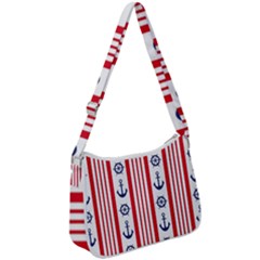 Nautical-papers-nautical-background Zip Up Shoulder Bag
