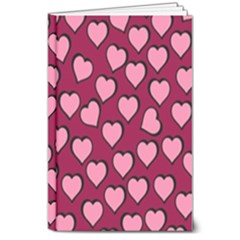 Pattern Pink Abstract Heart 8  X 10  Hardcover Notebook by Pakjumat