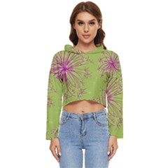 Dandelion Flower Background Nature Flora Drawing Women s Lightweight Cropped Hoodie by Pakjumat