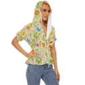 Nature Doodle Art Trees Birds Owl Children Pattern Multi Colored Lightweight Drawstring Hooded Top View3