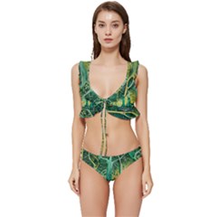 Nature Trees Forest Mystical Forest Jungle Low Cut Ruffle Edge Bikini Set by Pakjumat