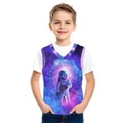 The Cosmonaut Galaxy Art Space Astronaut Kids  Basketball Tank Top by Pakjumat