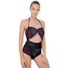 Universal Balance Moon Abstract Star Sun Universe Scallop Top Cut Out Swimsuit by Modalart