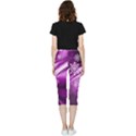 Purple Abstract Merry Christmas Xmas Pattern Inside Out Lightweight Velour Capri Leggings  View4