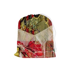Collage Drawstring Pouch (large)