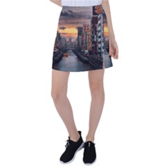 River Buildings City Urban Tennis Skirt