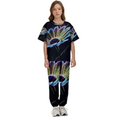 Flower Pattern Design Abstract Background Kids  T-shirt And Pants Sports Set by Amaryn4rt