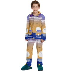 Vector Graphic Clipart Mountains Kids  Long Sleeve Velvet Pajamas Set by Sarkoni