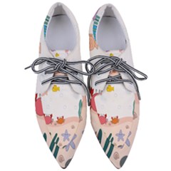 Cartoon Marine Life Marine Drawing Pointed Oxford Shoes