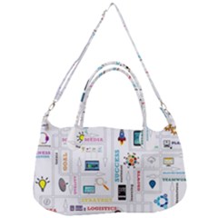 Illustrations Startup Business Organization Removable Strap Handbag