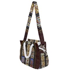 Stained Glass Window Old Antique Rope Handles Shoulder Strap Bag