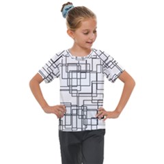 Structure Pattern Network Kids  Mesh Piece T-shirt