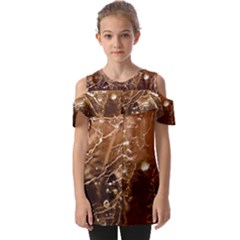 Ice Iced Structure Frozen Frost Fold Over Open Sleeve Top by Amaryn4rt