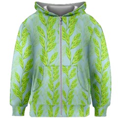 Background Leaves Branch Seamless Kids  Zipper Hoodie Without Drawstring by Ravend