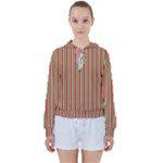 Pattern Background Red White Green Women s Tie Up Sweat