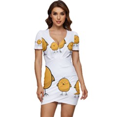 Chick Easter Cute Fun Spring Low Cut Cap Sleeve Mini Dress