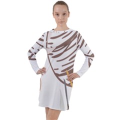 Abstract Hand Vine Lines Drawing Long Sleeve Hoodie Dress by Ndabl3x