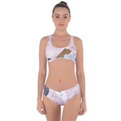 Flower Branch Corolla Wreath Criss Cross Bikini Set by Grandong
