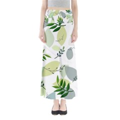 Leaves Foliage Pattern Abstract Full Length Maxi Skirt